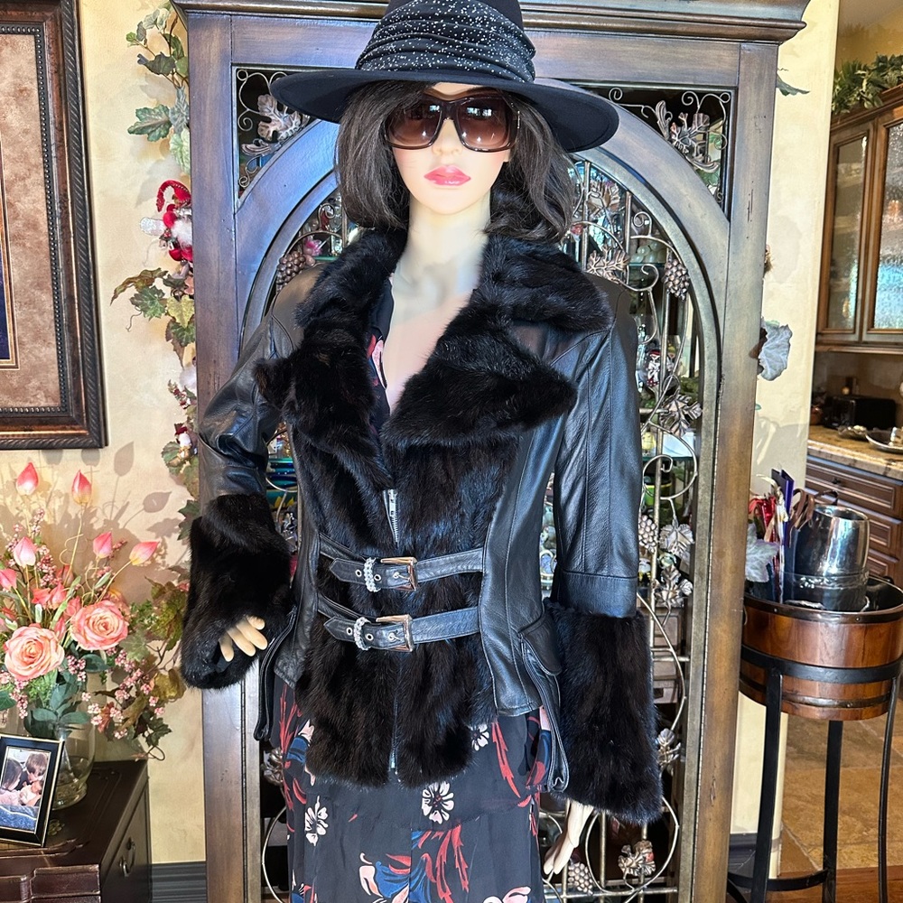 Amazing Michaela Mink and Lamb Leather Jacket